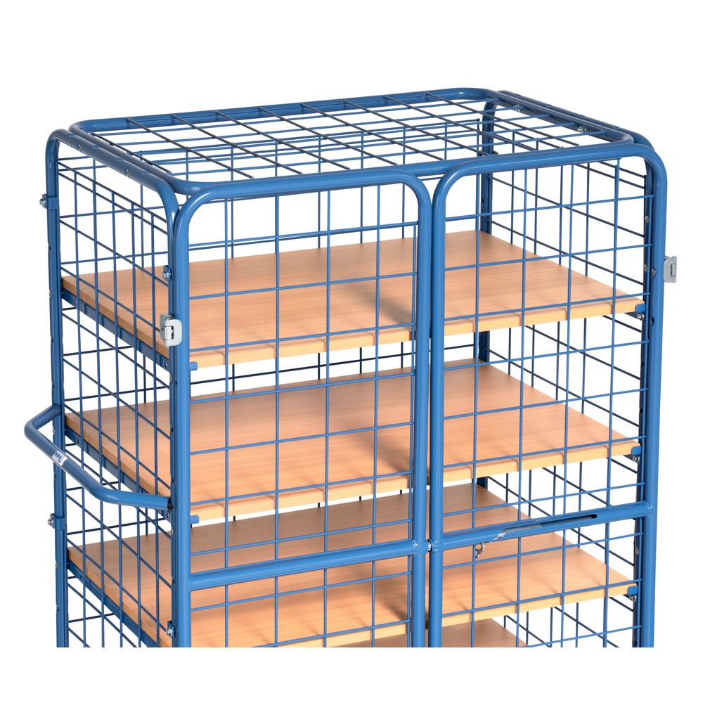 Produktabbildung Nr. 2: Chariot fermé tôlé fetra®, capacité de charge de 600 kg, ridelles grillagées, porte à double battant, 5 étagères de 1 200 x 800 mm