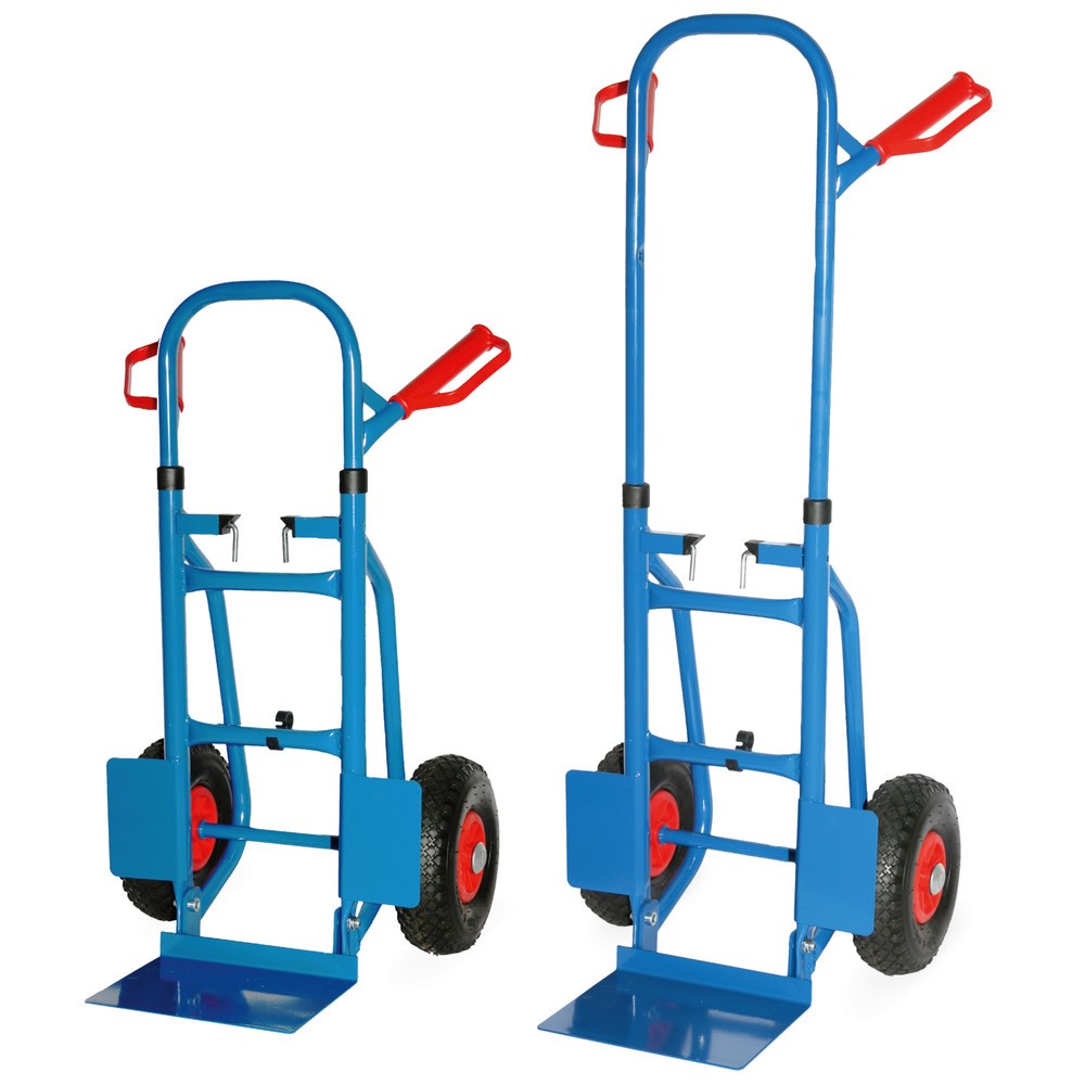 Illustration du produit: Chariot pliant HEMMDAL en tube d’acier, arceau escamotable, capacité de charge 250 kg, bavette l x P 270 x 200 mm