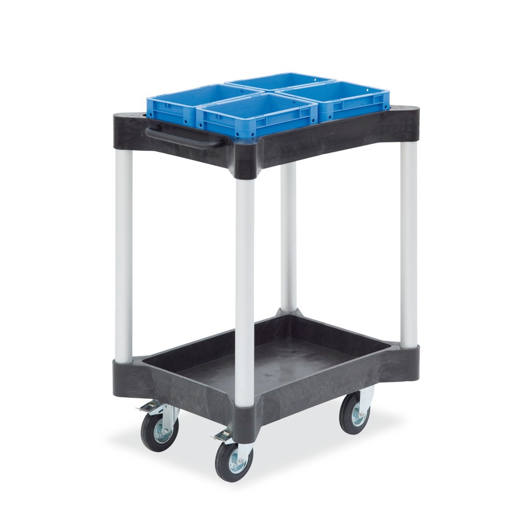 Illustration du produit: Chariot polyvalent avec bacs, 2 plateaux à 604 x 404 mm