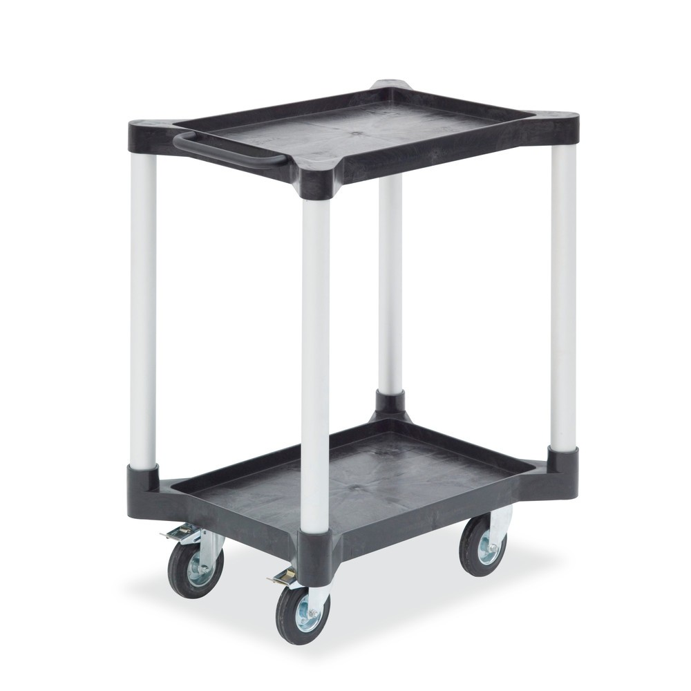 Illustration du produit: Chariot polyvalent avec rangements, en polyéthylène, 2 plateaux à 604 x 404 mm