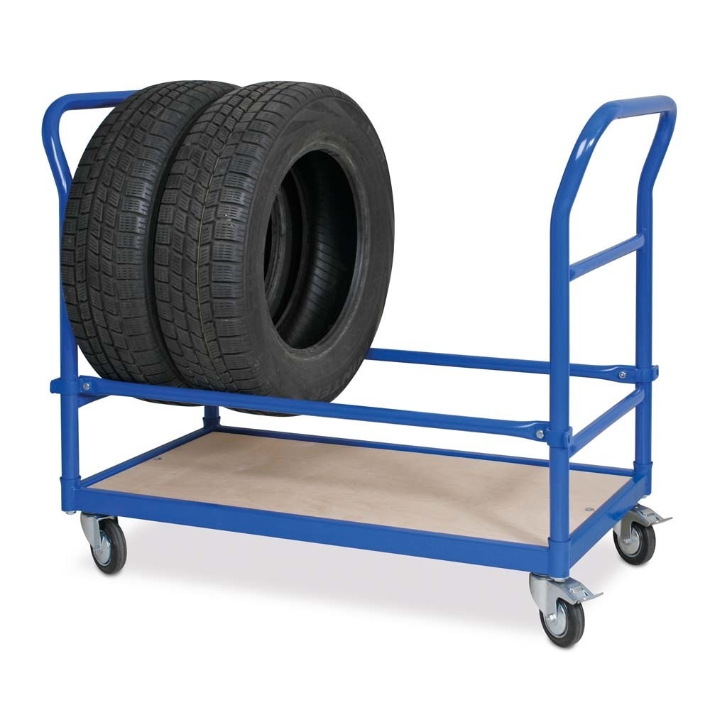 Produktabbildung Nr. 2: Chariot porte-pneus BASIC, barre de poussée des deux côtés, largeur utile des compartiments 940 mm, capacité de charge 100 kg