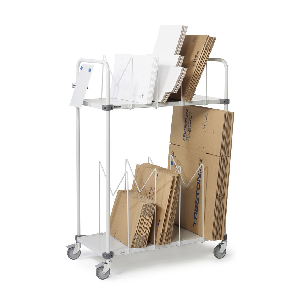 Produktabbildung Nr. 2: Chariot pour cartons TRESTON avec roulettes directrices, 2 niveaux, HxlxP 1 515 x 1 090 x 530 mm