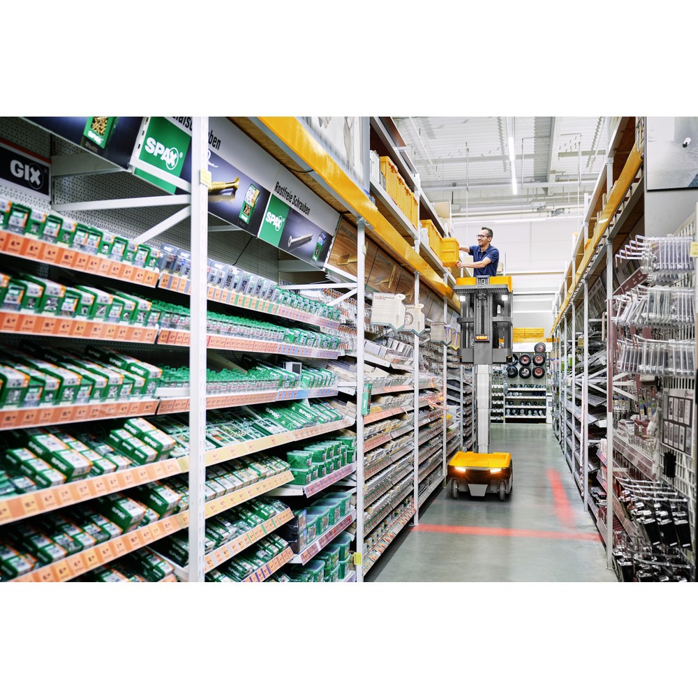 Produktabbildung Nr. 10: Chariot préparateur de commandes pour petites pièces Jungheinrich EKM 202, installation électrique, verrouillage de porte, avertisseur sonore élévation/descente, clignotants