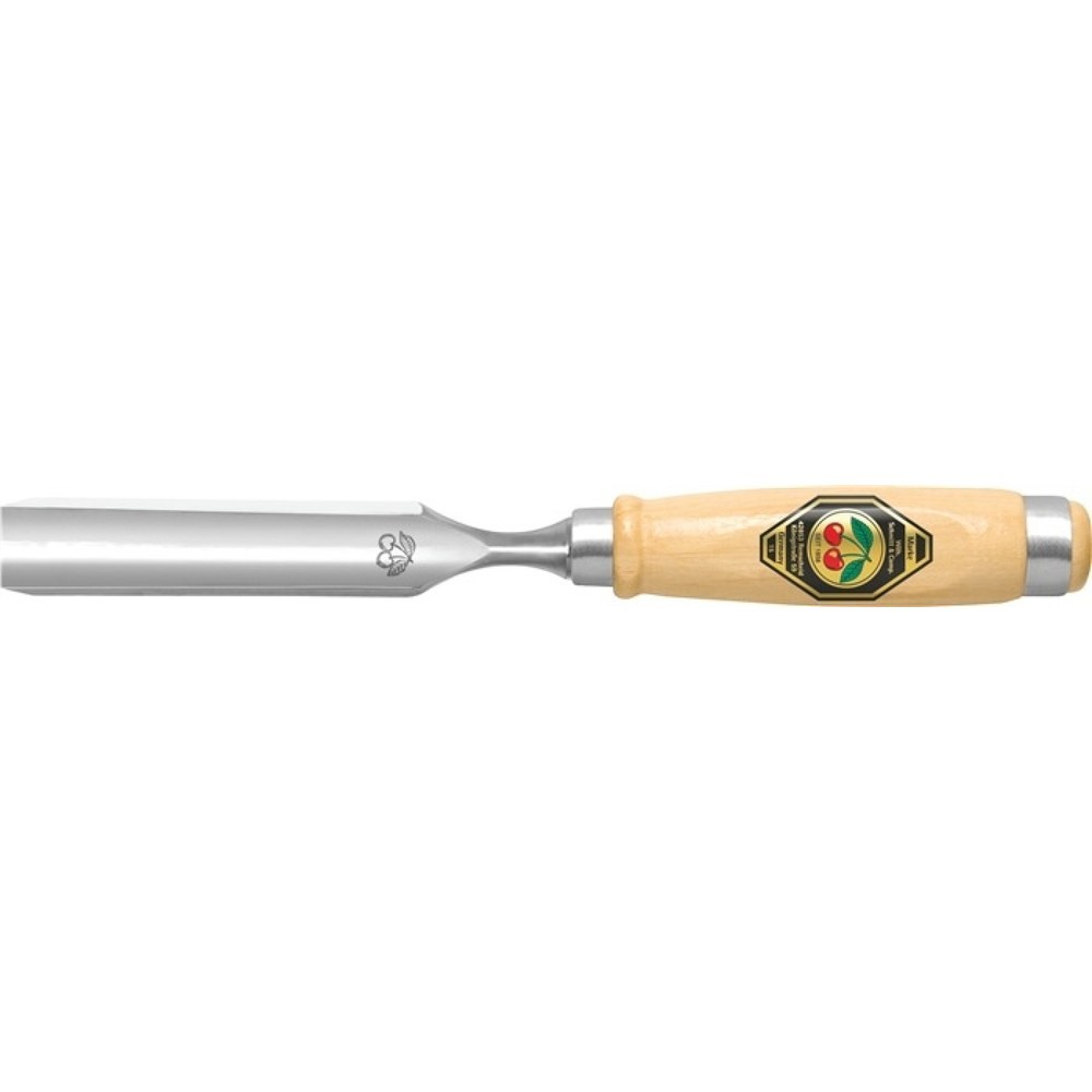 Illustration du produit: Gouge largeur de lame 12 mm av 2 viroles acier manche en hêtre blanc forme Ulm K