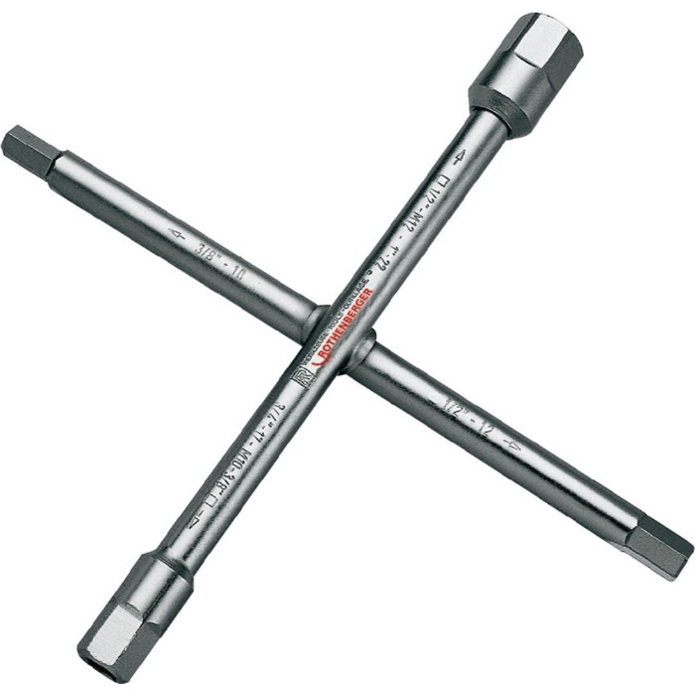 Illustration du produit: Clé cruciforme sanitaire 200 x 200 mm avec multifonction ROTHENBERGER