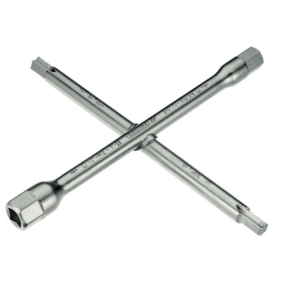Illustration du produit: Clé cruciforme sanitaire 378500 220 x 220 mm 14 fonctions GEDORE