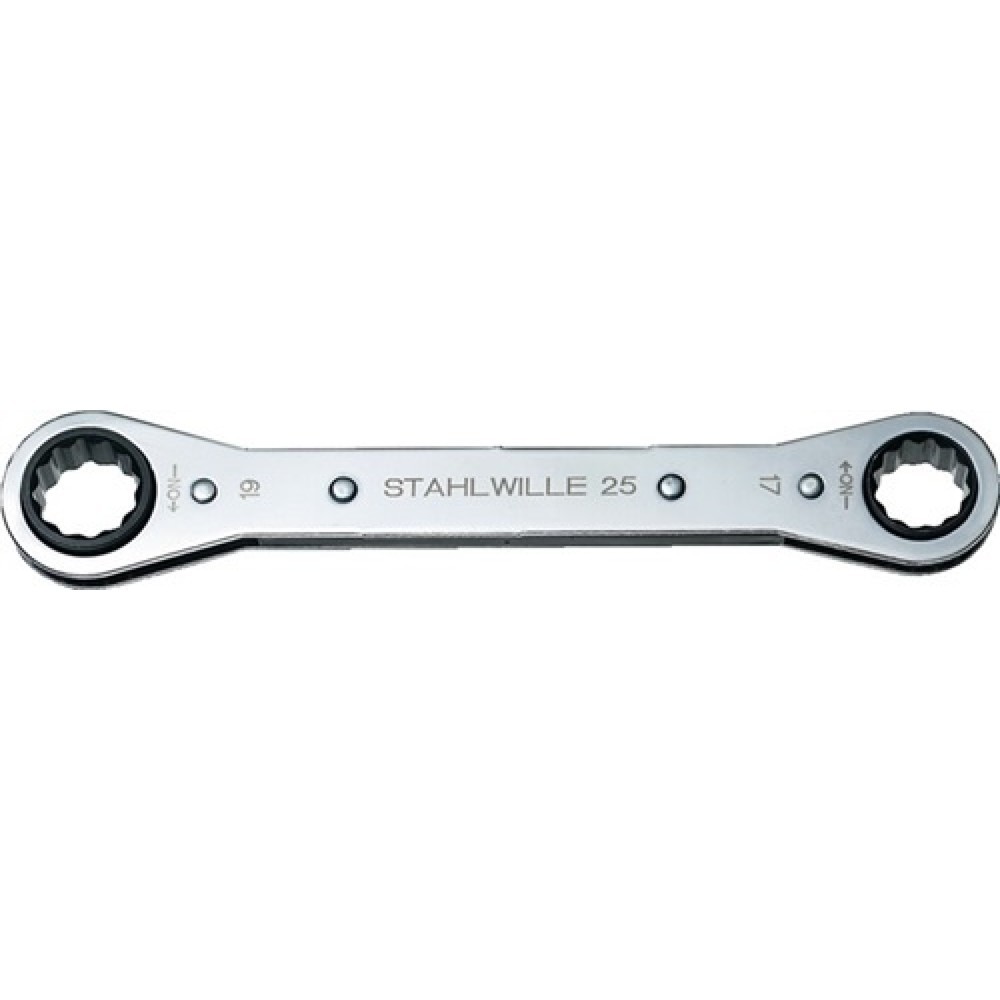 Illustration du produit: Clé polygonale à cliquet 25 7 x 8 mm 12 pans longueur 109 mm nombre de dents 22