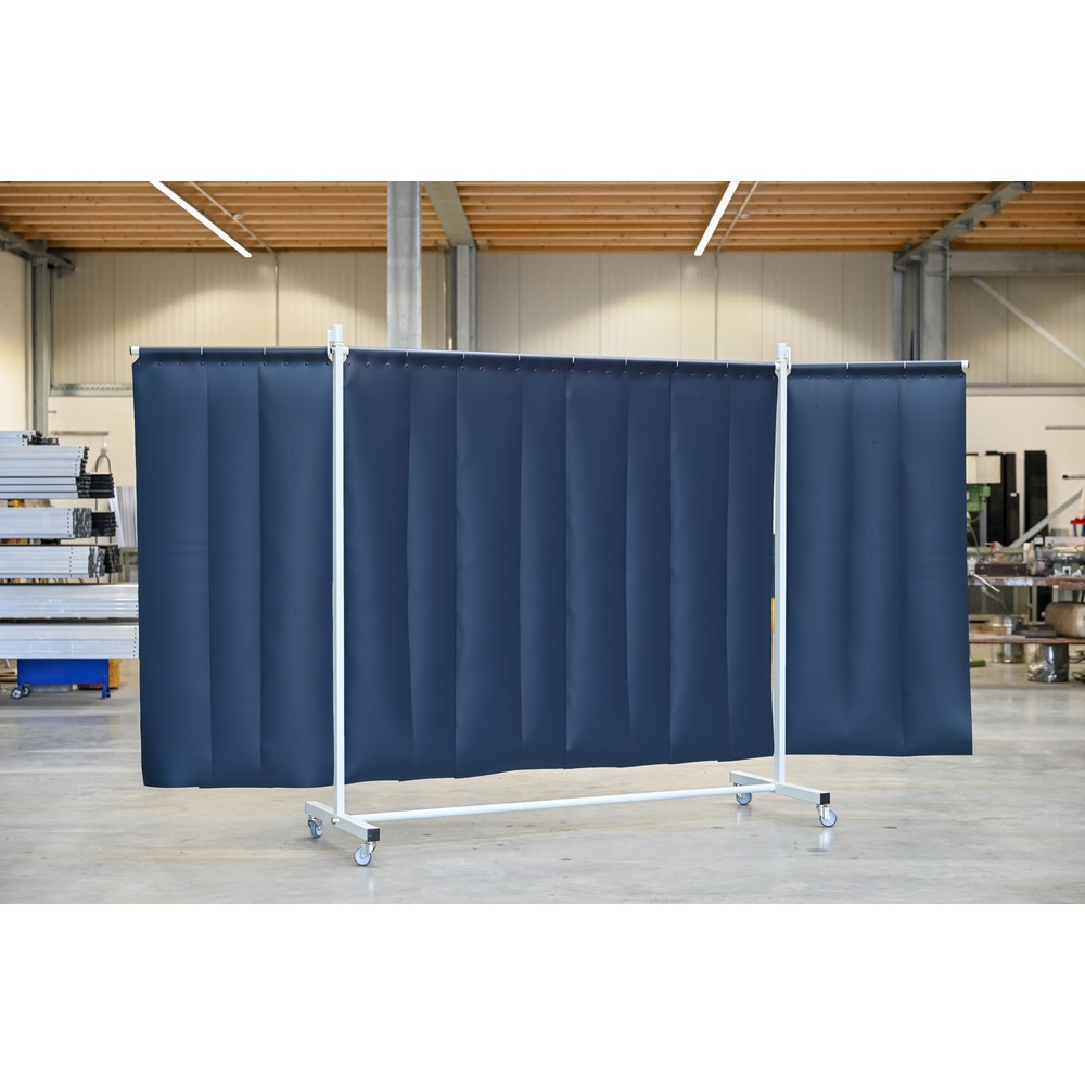 Produktabbildung Nr. 2: Écran de soudage mobile avec pans orientables, selon ISO EN 25980 (EN 1598), en 3 parties, lamelles de 2 mm, vert foncé / mat