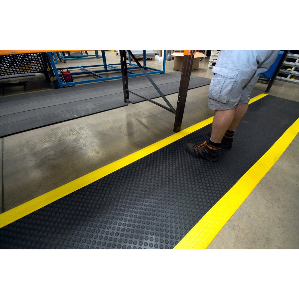 Produktabbildung Nr. 6: Tapis anti-fatigue COBA Orthomat® Dot, monocouche, noir/jaune, l × L 900 x mètre linéaire