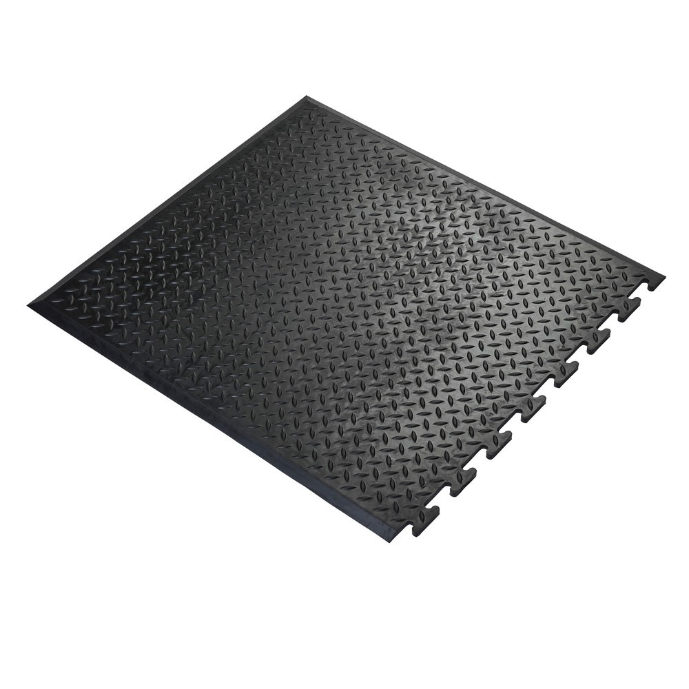 Produktabbildung: COBA Arbeitsplatzmatte Comfort-Lok, Endstück, BxL 700 x 800 mm, schwarz
