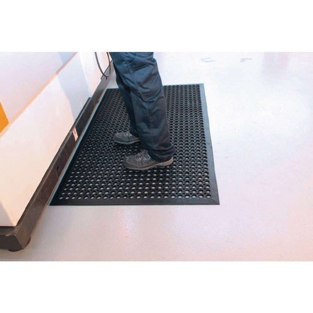 Produktabbildung Nr. 2: Revêtement de sol pour poste de travail COBA, noir caoutchouc, tapis prêt à l'emploi L 1 500 x l 900 x E 10 mm
