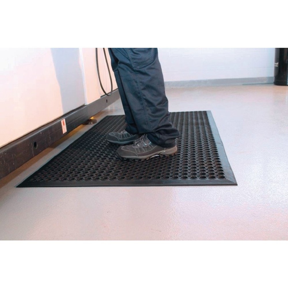 Illustration du produit: Revêtement de sol pour poste de travail COBA, noir caoutchouc, tapis prêt à l'emploi L 1 500 x l 900 x E 10 mm