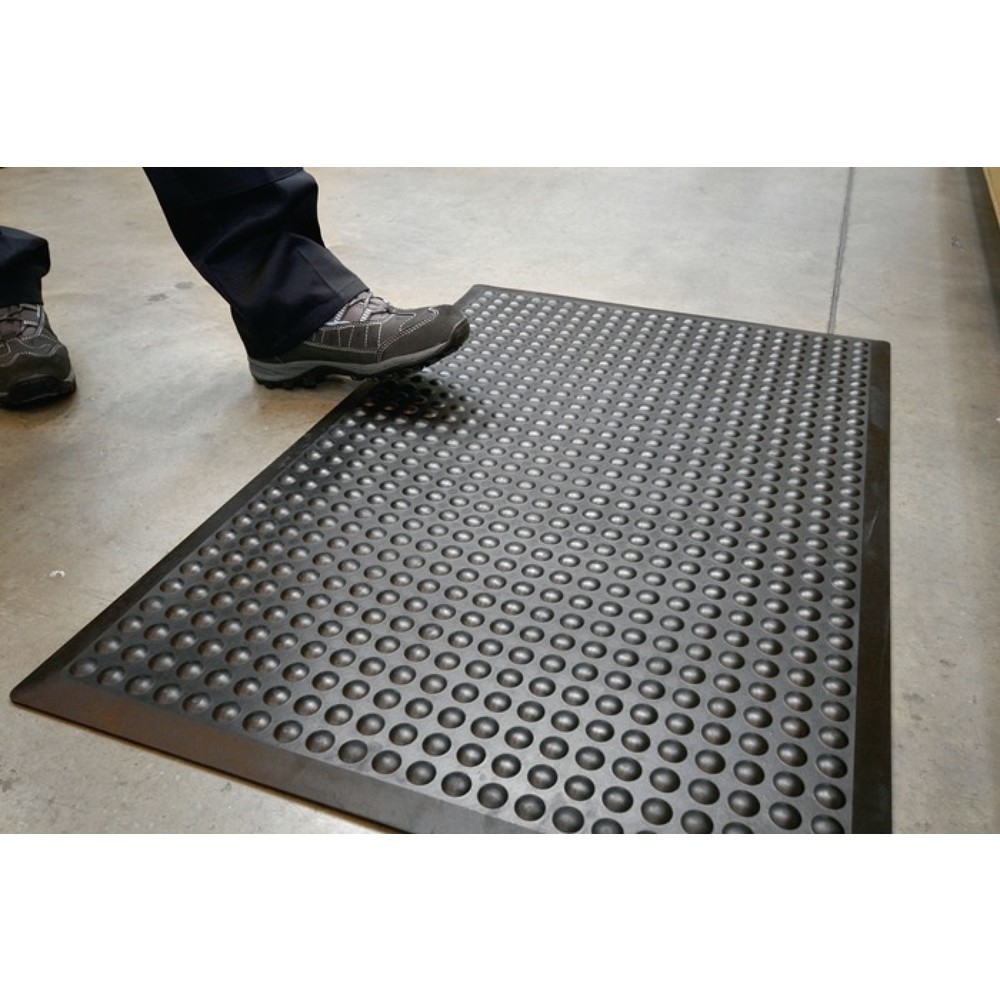 Illustration du produit: Revêtement de sol pour poste de travail COBA, noir caoutchouc SBR, tapis prêt à l'emploi L 900 x l 600 x E 14 mm