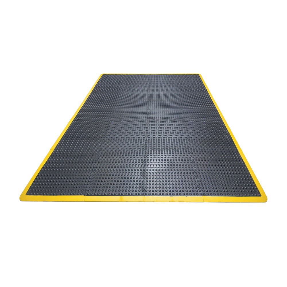 COBA Tapis anti-fatigue, à picots, système de dalles, dalle de bord, rebord jaune Illustration du produit: COBA Tapis anti-fatigue, à picots, système de dalles, dalle de bord, rebord jaune