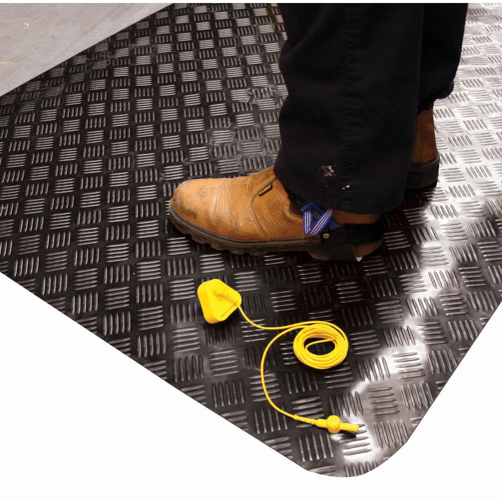 Produktabbildung Nr. 4: COBA Tapis anti-fatigue Senso Dial ESD, avec câble de mise à la terre, lxP 1,0 x ml (max. 10,0 m), noir
