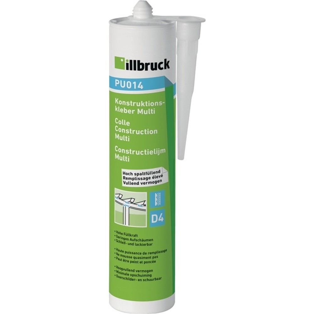 Illustration du produit: Colle de construction ILLBRUCK multi PU014 beige EN 204 : cartouche D4 330 g