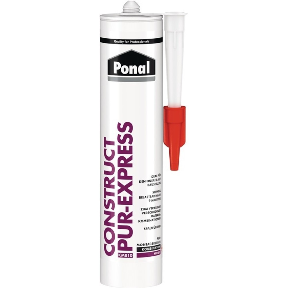 Illustration du produit: Colle de montage PONAL Construct PUR-Express EN 204 : Cartouche blanc perle D4 de 440 g