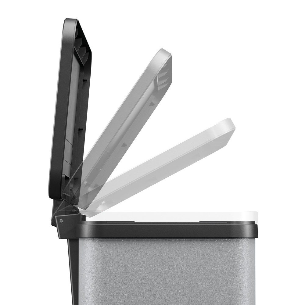 Produktabbildung Nr. 2: Collecteur de déchets à pédale Hailo Öko duo Plus M, 2 x 9 litres, mécanisme de fermeture amorti, gris clair, mat