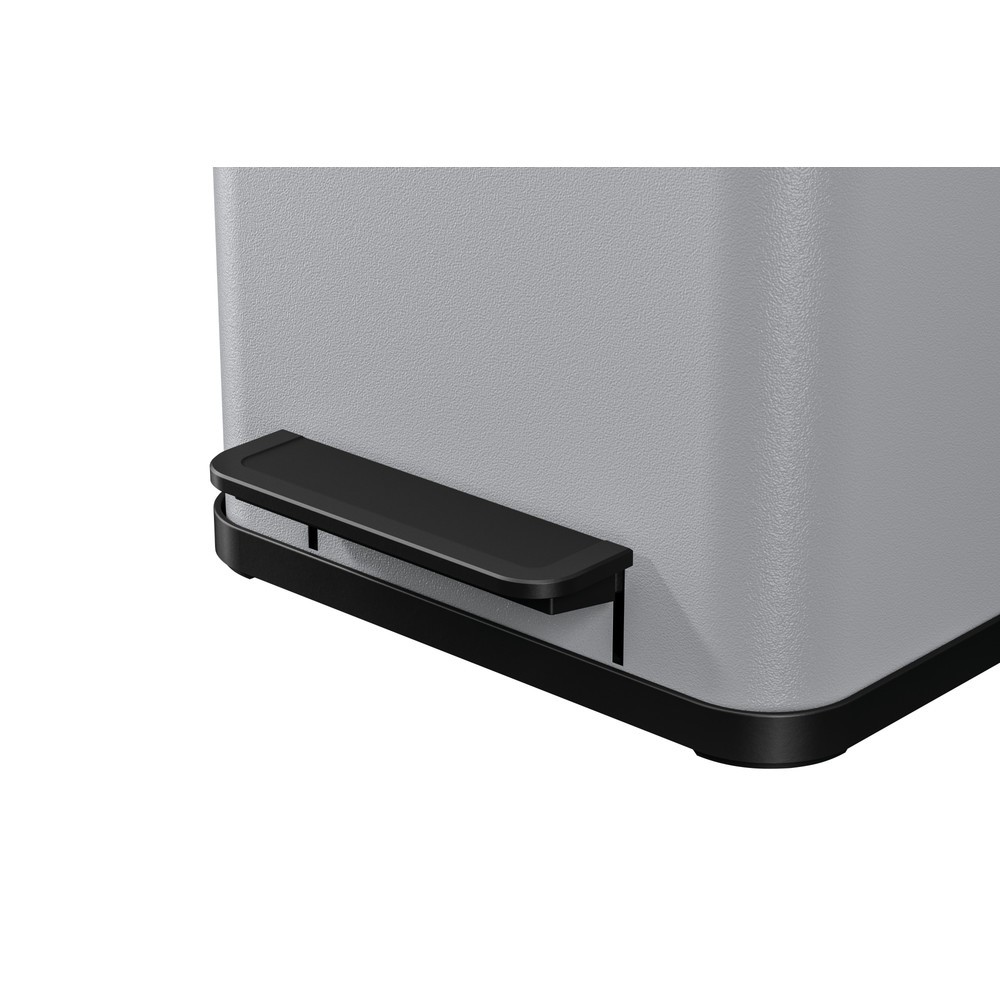 Produktabbildung Nr. 4: Collecteur de déchets à pédale Hailo Öko duo Plus M, 2 x 9 litres, mécanisme de fermeture amorti, gris clair, mat