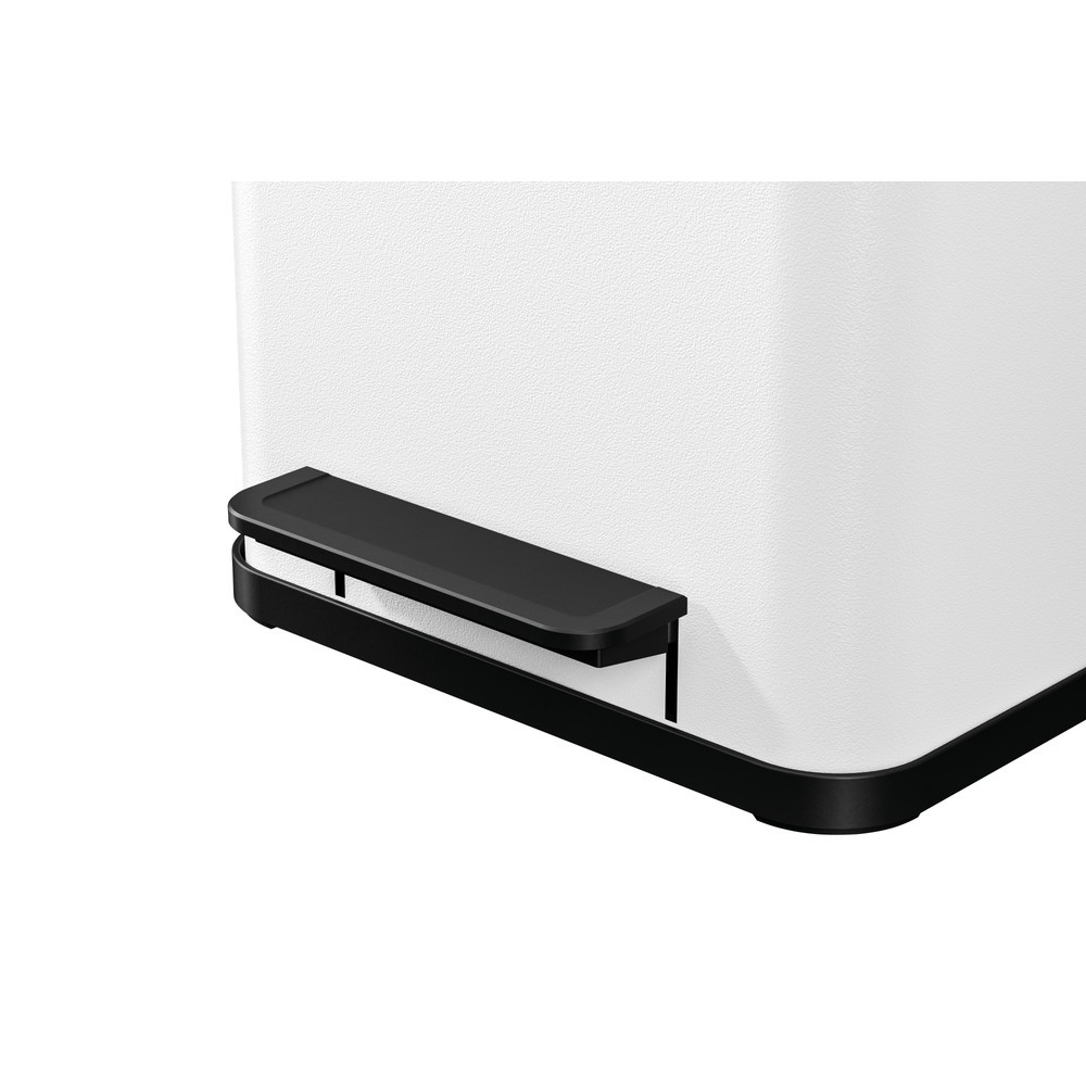 Produktabbildung Nr. 2: Collecteur de déchets à pédale Hailo Öko duo Plus M, 2 x 9 litres, mécanisme de fermeture amorti, blanc, mat