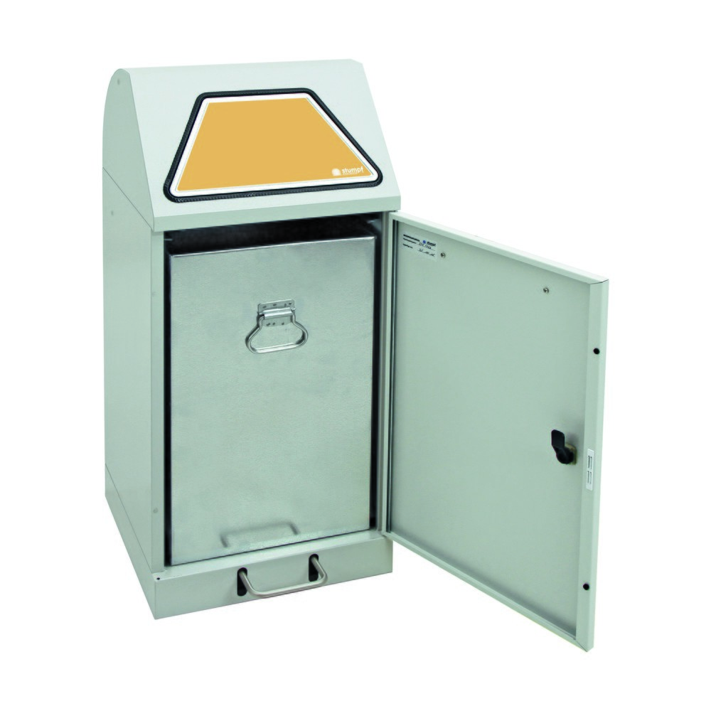 N° de l'image du produit 3 : Collecteur de matériaux stumpf® à pédale, avec conteneur intérieur, tôle d'acier galvanisée, 60 litres, gris clair