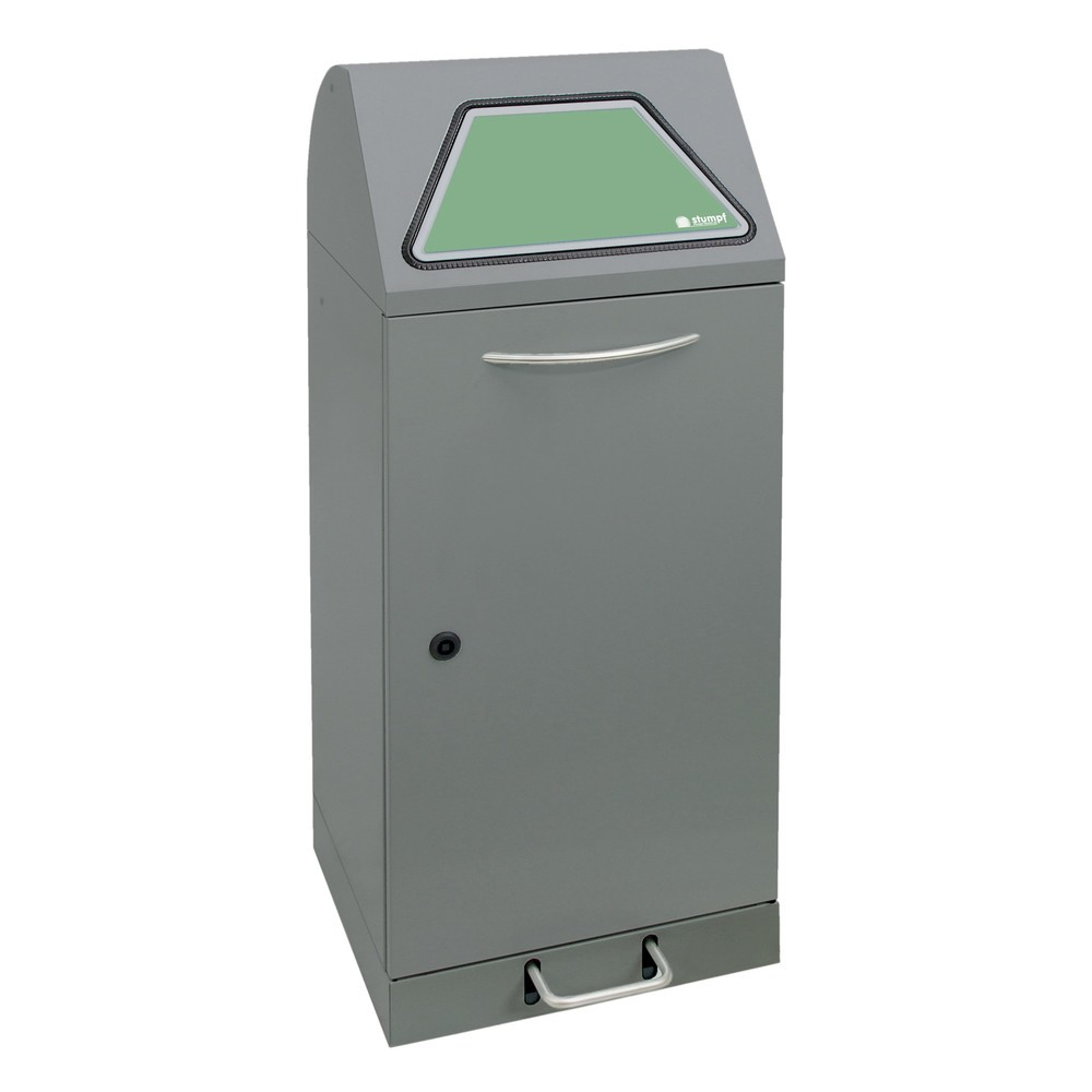 Produktabbildung Nr. 1: Collecteur de matériaux stumpf® à pédale, avec conteneur intérieur, tôle d'acier galvanisée, 75 litres, aluminium gris