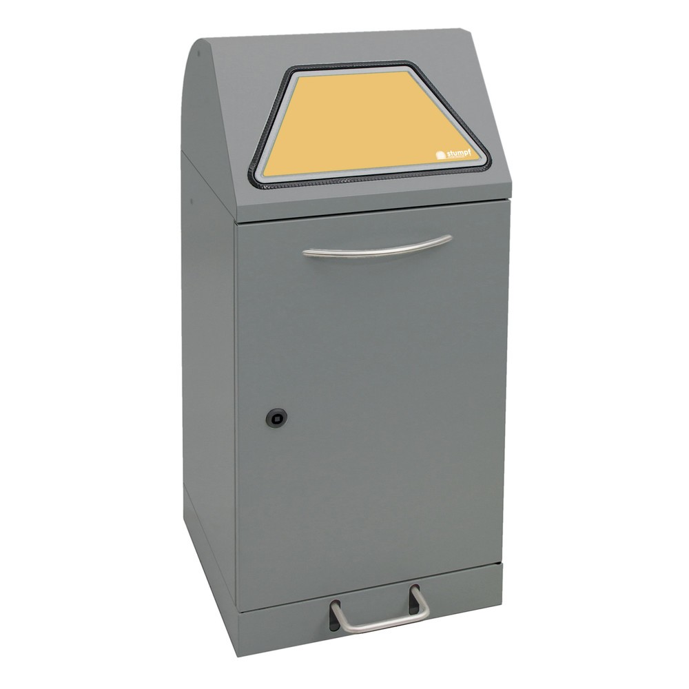 Illustration du produit: Collecteur de matériaux stumpf® à pédale, avec support pour sacs poubelle, tôle d'acier galvanisée, 60 litres, aluminium gris