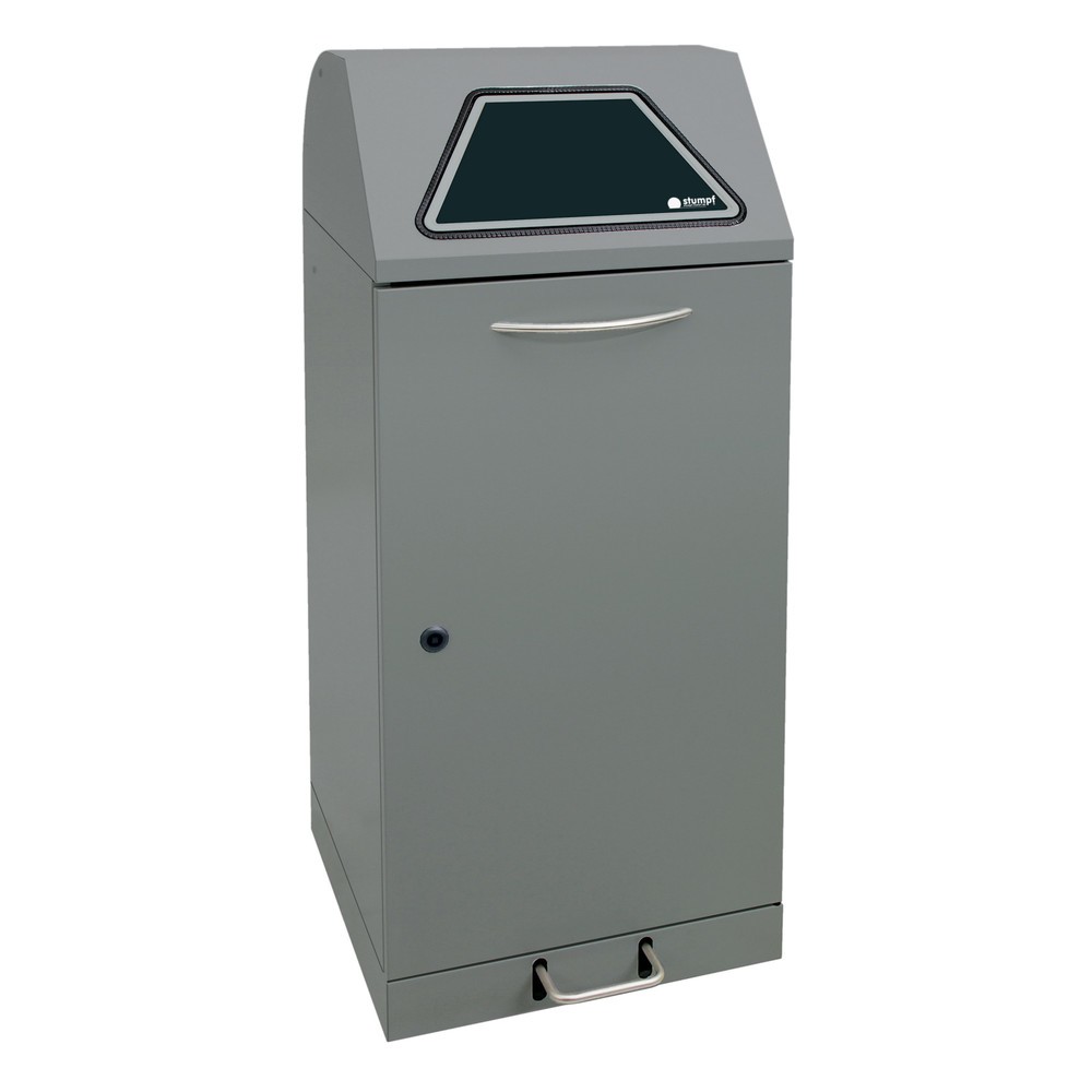 Produktabbildung Nr. 1: Collecteur de matériaux stumpf® à pédale, avec support pour sacs poubelle, tôle d'acier galvanisée, 120 litres, aluminium gris