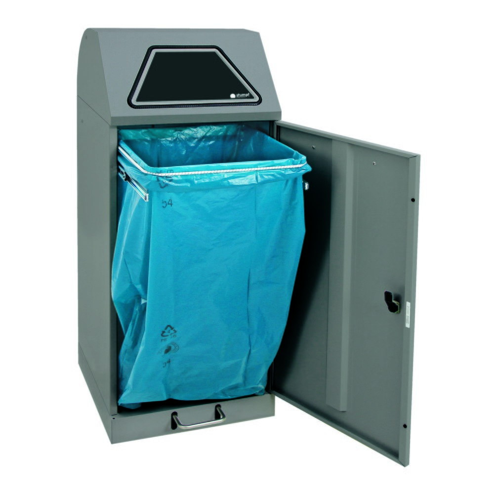 Produktabbildung Nr. 5: Collecteur de matériaux stumpf® à pédale, avec support pour sacs poubelle, tôle d'acier galvanisée, 120 litres, aluminium gris