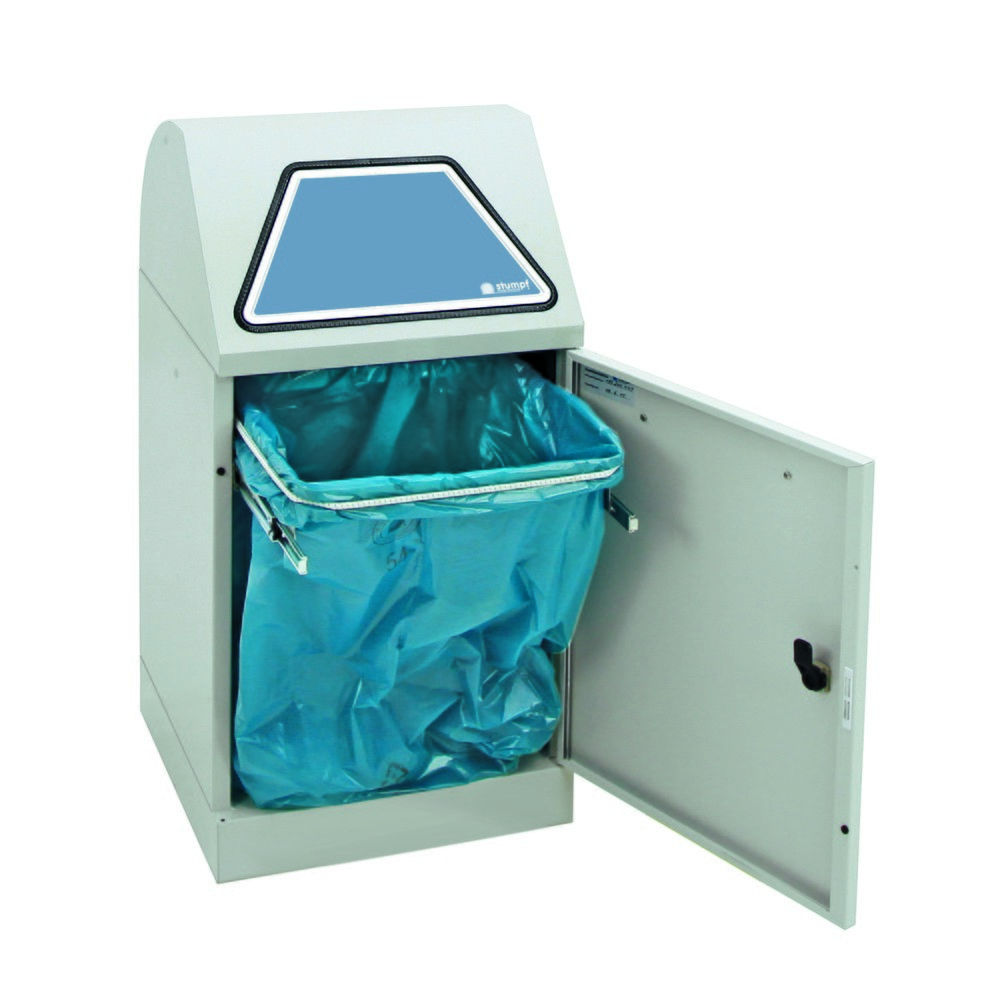 Produktabbildung Nr. 4: Collecteur de matériaux stumpf®, avec support pour sacs poubelle, tôle d'acier galvanisée, 45 litres, gris clair