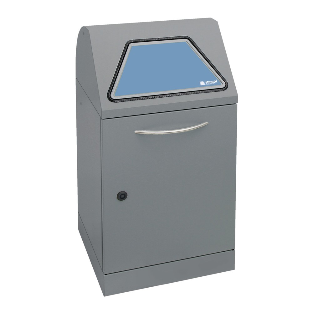 Illustration du produit: Collecteur de matériaux stumpf®, avec support pour sacs poubelle, tôle d'acier galvanisée, 45 litres, aluminium gris