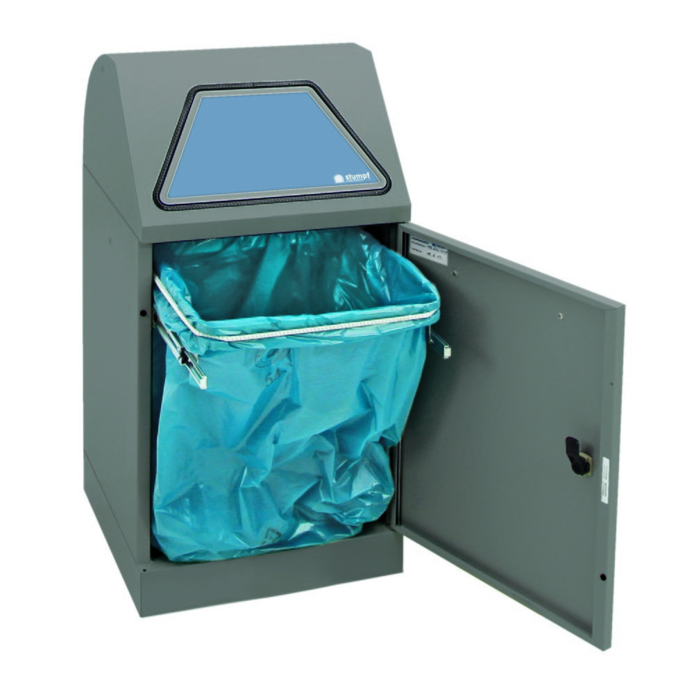 Produktabbildung Nr. 4: Collecteur de matériaux stumpf®, avec support pour sacs poubelle, tôle d'acier galvanisée, 45 litres, aluminium gris