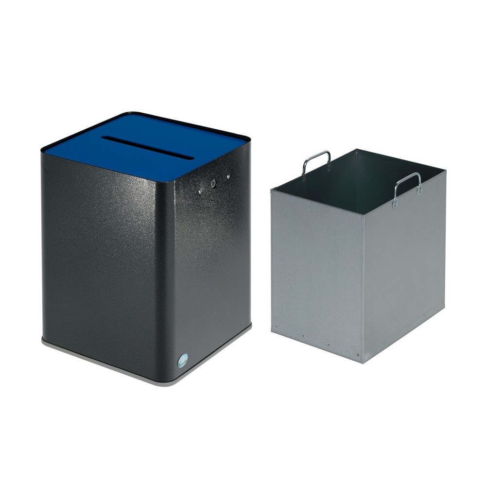 Produktabbildung Nr. 2: Collecteur de papier VAR ® P40, conforme RGPD, argent antique / bleu