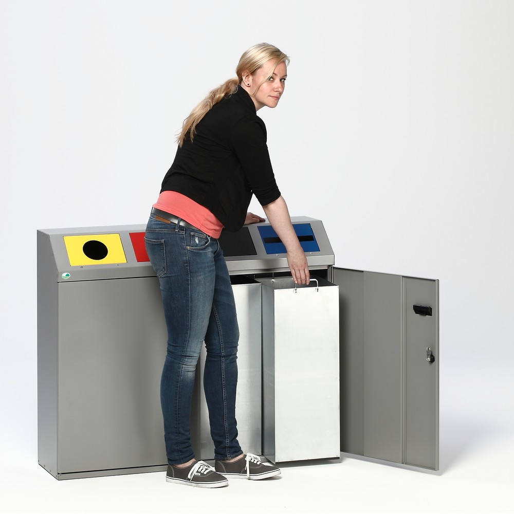 Produktabbildung Nr. 2: Collecteur de recyclage VAR®, 4x 50 litres, avec porte battante et cuve intérieure
