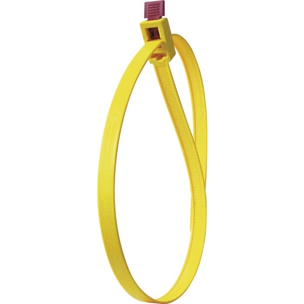 Illustration du produit: Collier de câblage SpeedyTie longueur 750 mm largeur 12 mm polyamide jaune 5 piè