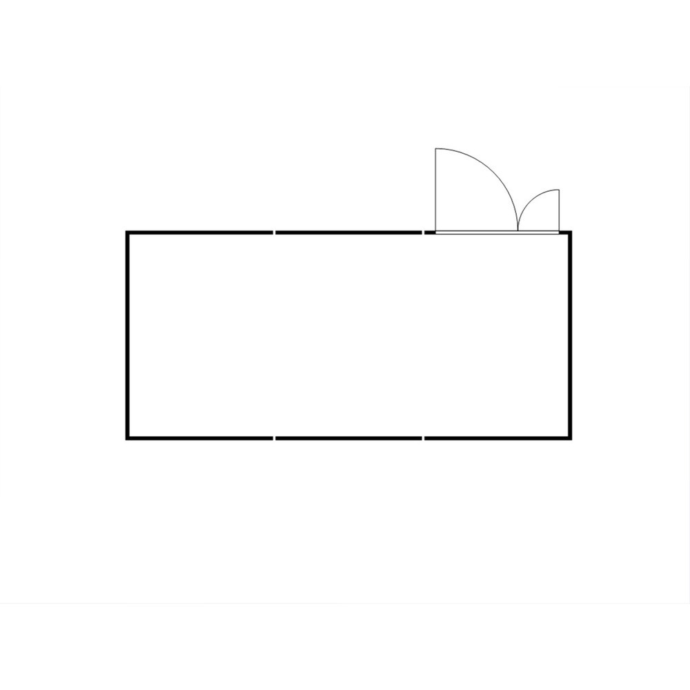 N° de l'image du produit 2 : Combinaison de conteneurs de matériel FLADAFI® 18 m², démontés, avec plancher en bois, dimensions extérieures 3 050x6 520x2 150 mm, porte à doubles battants (division asymétrique), au centre du module