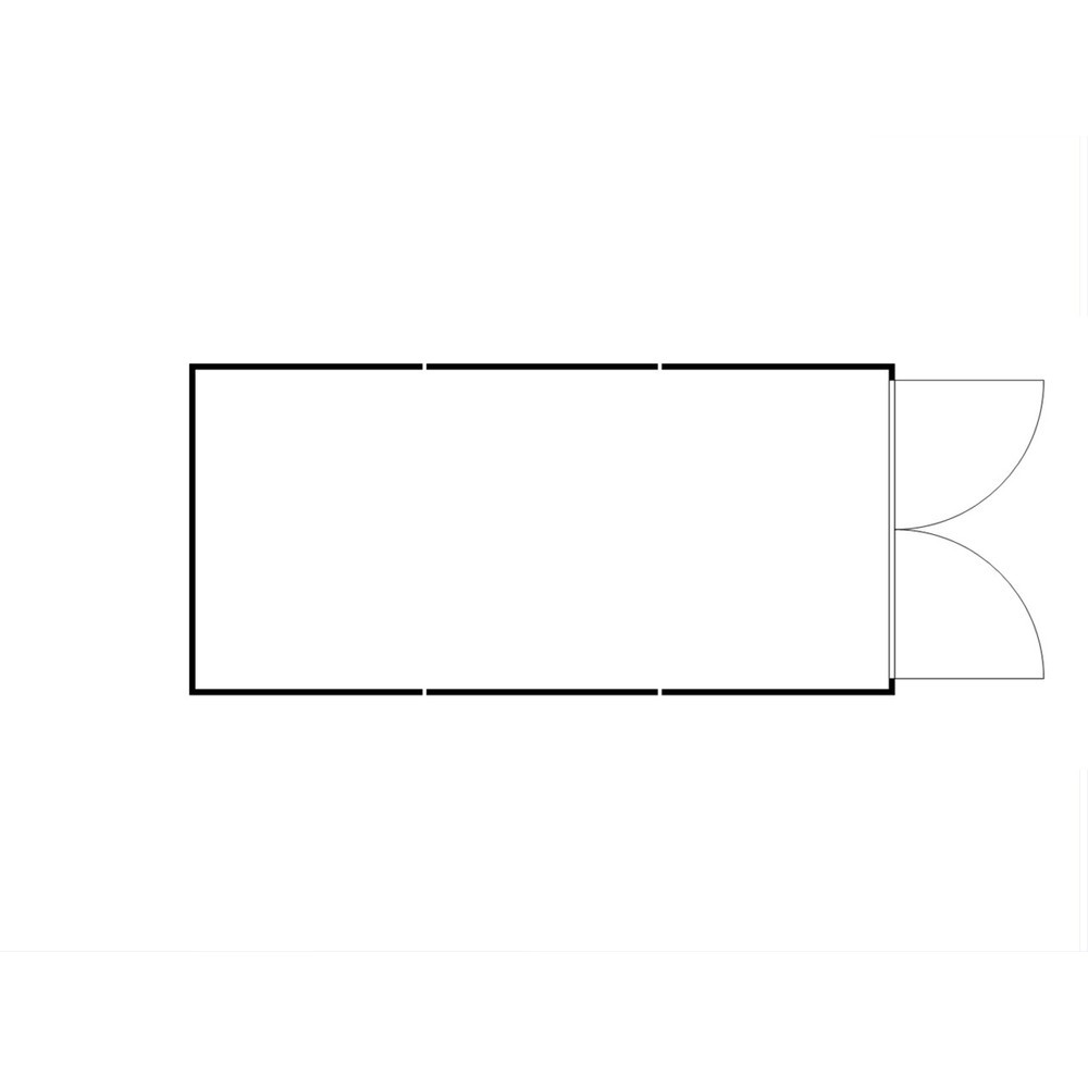 N° de l'image du produit 2 : Combinaison de conteneurs de matériel FLADAFI® 18 m², démontés, sans fond, dimensions extérieures 3 050x6 520x2 115 mm, porte à doubles battants, au centre du côté avant