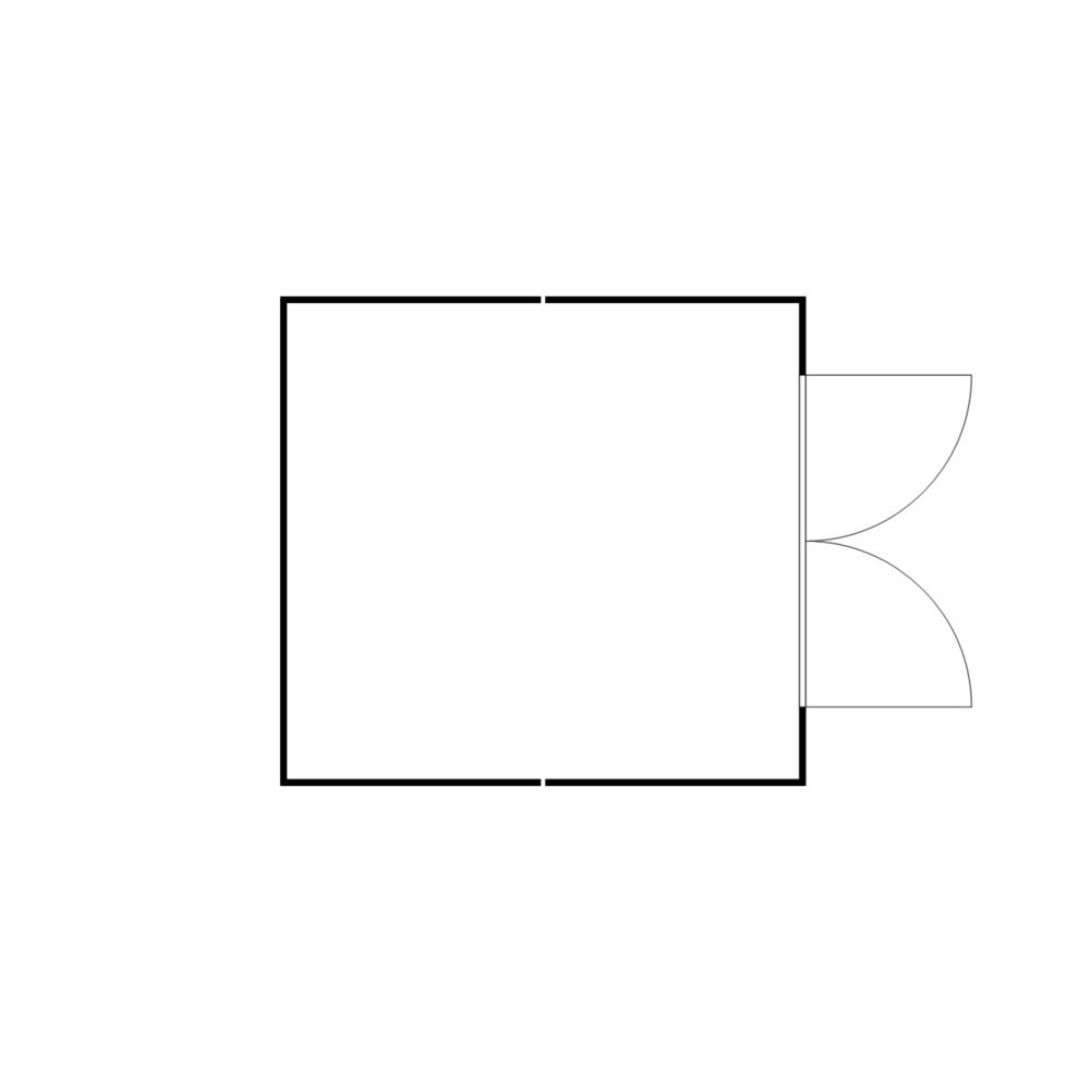 N° de l'image du produit 2 : Combinaison de conteneurs pour substances dangereuses SAFE Tank 2500 WGK 1-3, isolés, prémontés, revêtement plastique RAL 9002, dimensions extérieures 4 050x4 340x2 510 mm, porte à doubles battants, au centre du côté avant, surface de stockage