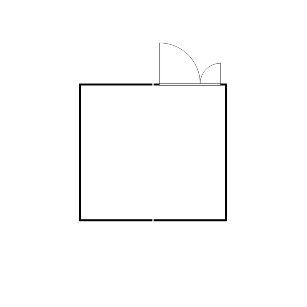 N° de l'image du produit 2 : Combinaison de conteneurs de matériel FLADAFI® 16 m², démontés, sans fond, dimensions extérieures 4 050x4 340x2 115 mm, porte à doubles battants (division asymétrique), au centre du module