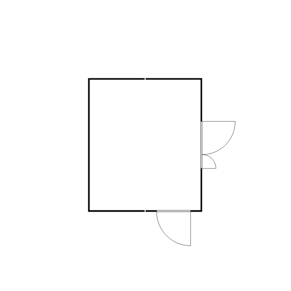 N° de l'image du produit 2 : Combinaison de conteneurs de matériel FLADAFI® 21 m², démontés, avec plancher en bois, dimensions extérieures 5 080x4 340x2 150 mm, porte à doubles battants (division asymétrique), au centre du côté large, porte supplémentaire