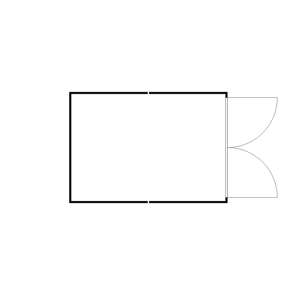 N° de l'image du produit 2 : Combinaison de conteneurs de matériel FLADAFI® 12 m², isolés, avec plancher en bois, dimensions extérieures 3 050x4 340x2 405 mm, porte à doubles battants, au centre du côté avant