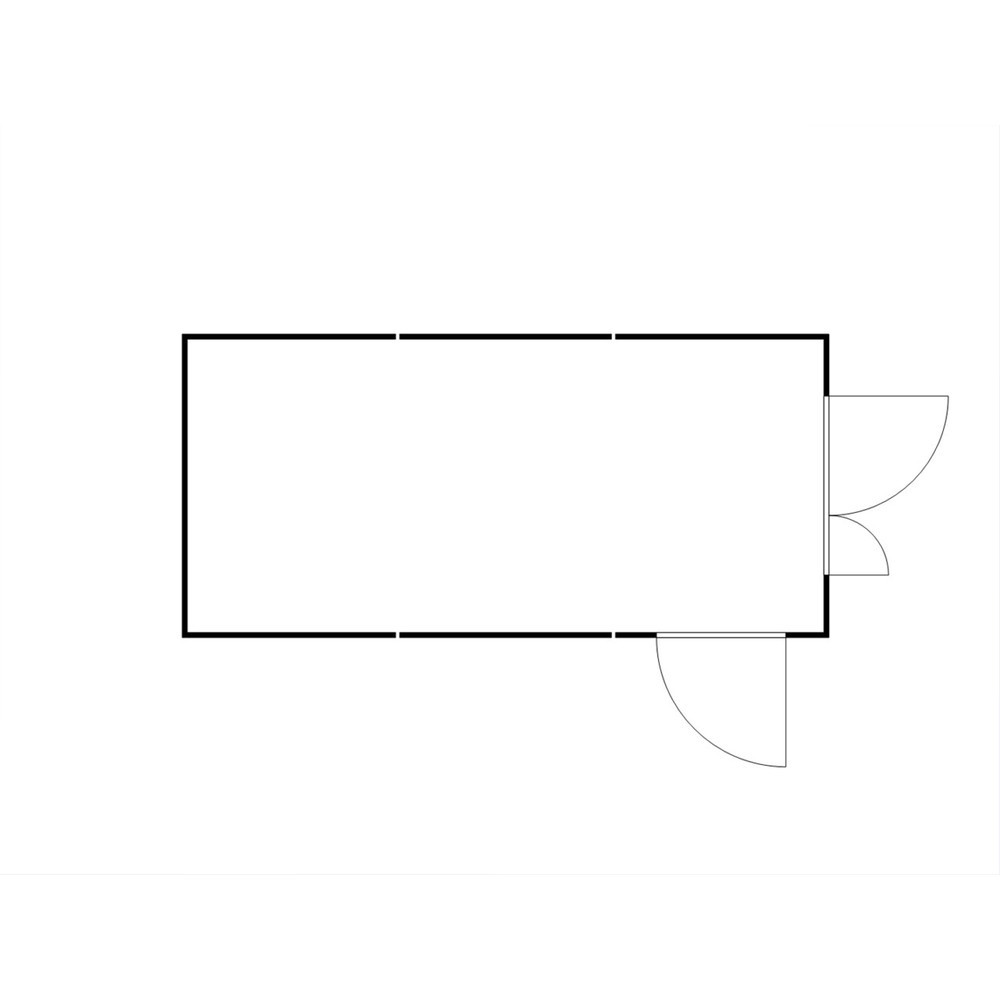 N° de l'image du produit 2 : Combinaison de conteneurs de matériel FLADAFI® 18 m², isolés, avec plancher en bois, dimensions extérieures 3 050x6 520x2 405 mm, porte à doubles battants (division asymétrique), au centre du côté avant, porte supplémentaire
