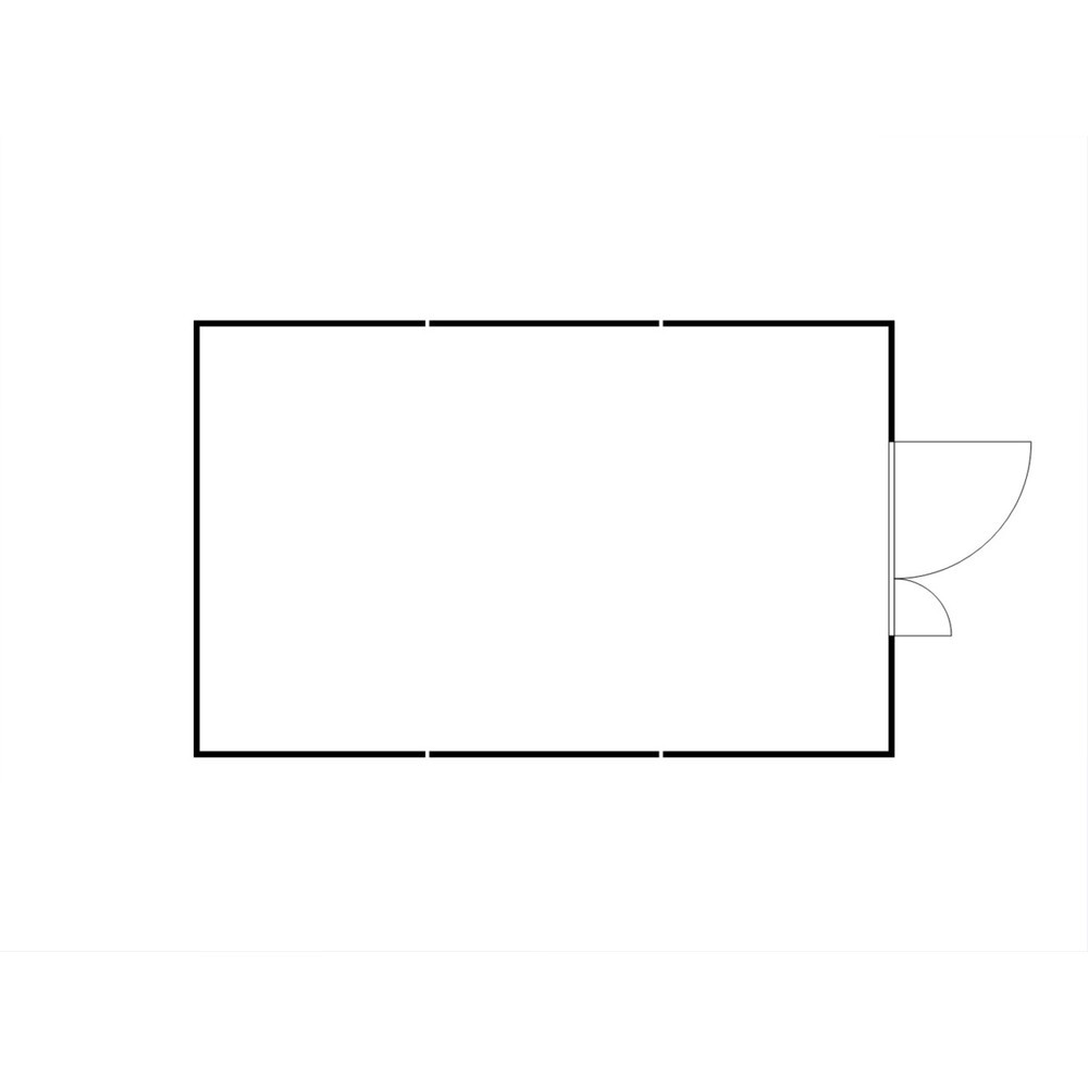 N° de l'image du produit 2 : Combinaison de conteneurs de matériel FLADAFI® 25 m², isolés, avec plancher en bois, dimensions extérieures 4 050x6 520x2 470 mm, porte à doubles battants (division asymétrique), au centre du côté avant