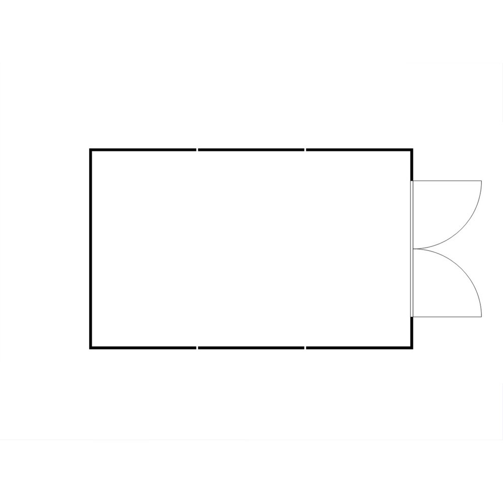 N° de l'image du produit 2 : Combinaison de conteneurs de matériel FLADAFI® 25 m², isolés, avec plancher en bois, dimensions extérieures 4 050x6 520x2 405 mm, porte à doubles battants, au centre du côté avant