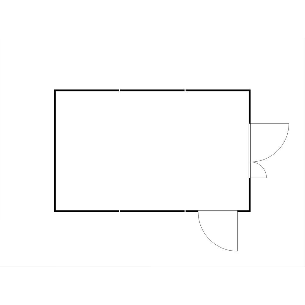 N° de l'image du produit 2 : Combinaison de conteneurs de matériel FLADAFI® 25 m², isolés, avec fond isolé, dimensions extérieures 4 050x6 520x2 500 mm, porte à doubles battants (division asymétrique), au centre du côté avant, porte supplémentaire