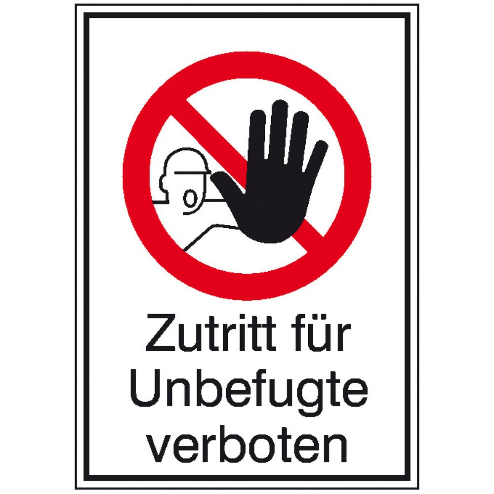 Illustration du produit:  Accès interdit aux personnes non autorisées », H x l 185 x 131 mm, film