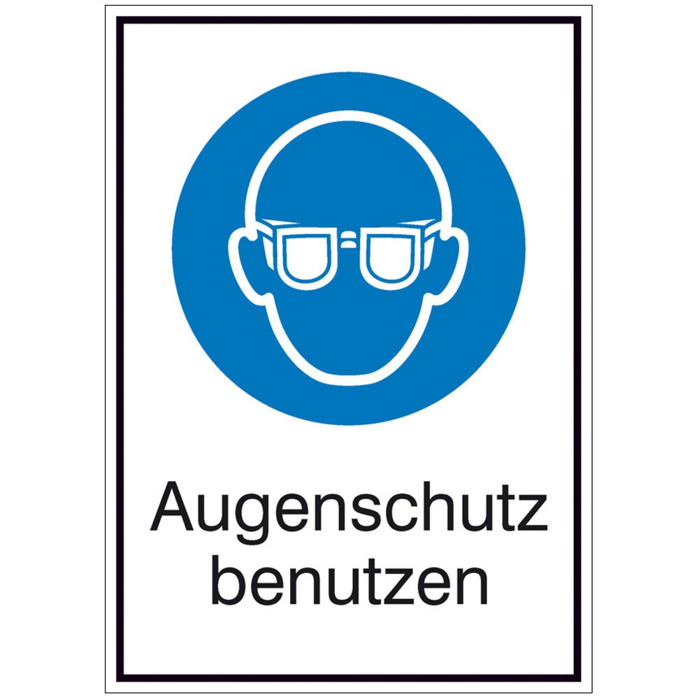 Illustration du produit:  Port obligatoire de lunettes de protection », H x l 185 x 131 mm, film