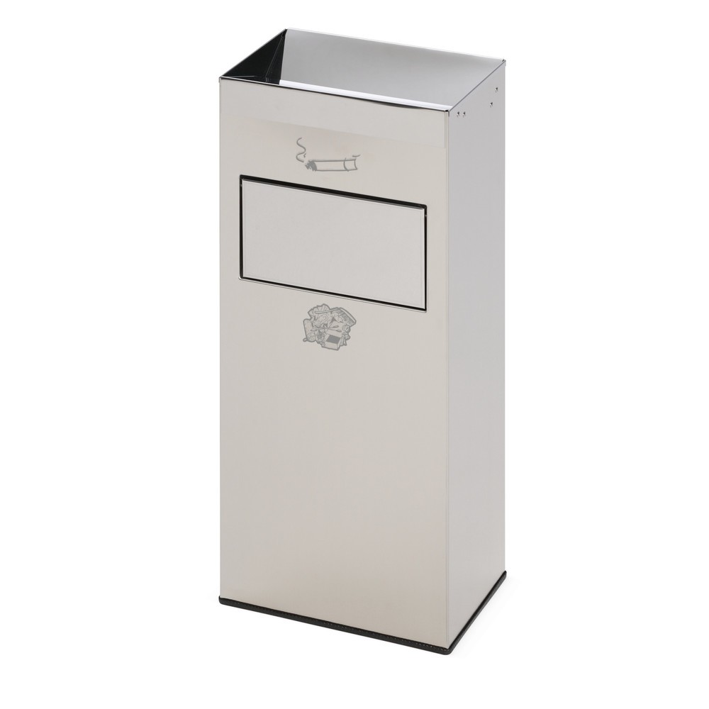 Illustration du produit: Poubelle-cendrier VAR®, acier inoxydable, 21 litres, avec clapet de fermeture