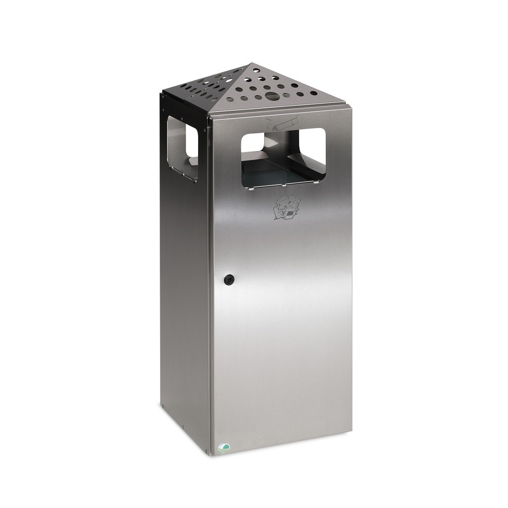 Produktabbildung Nr. 1: Combiné cendrier-poubelle VAR®, avec toît perforé, acier inoxydable, 80 litres
