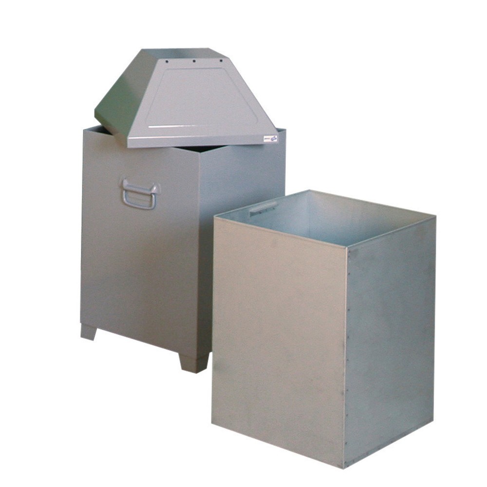 Illustration du produit: Conteneur à déchets AB 100, tôle d'acier, argent clair, 95 litres